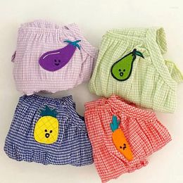 Dog Apparel Thin Style Pet Sling Teddy Summer Vest Than Bear Breathable Pullover Puppy Fruit Clothes Plaid Supplies