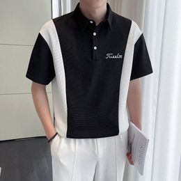 Men's Polos 2024 South Korea Casual Polo Shirt Sports T-shirt High Quality Fashion Elastic Business