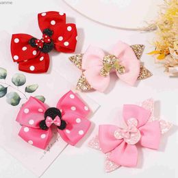 Hårtillbehör 1 Söt och glänsande båge Söta flickor Hårklipp Boutique Tailstock Childrens Hair Accessories Hair Gift WX