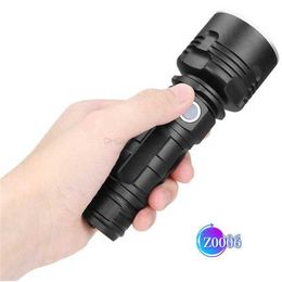 Charging Flashlight Outdoor Strong Tactical Flashlights Torches ul XHP70 LED Torch Rechargeable Lamp High Power Tactical Zoom Flashlight Lights Alkingline 8AN4