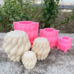 Candles 3D Raindrops Swirl Candle Slicone Mold Geometric Rotating Scented Candle Gypsum Making Resin Mould Handicraft Gifts Home Decor