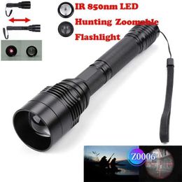 Charging Flashlight Outdoor Strong Tactical Flashlights Torches ange Infrared 10W IR 850nm T50 LED Hunting Light Night Vision Torch 18650 Camping Zoomable LBJX