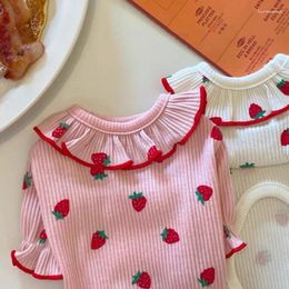 Dog Apparel Strawberry Shirt Cotton Summer Vest T Cat Puppy Clothes For Small Dogs Chihuahua Undershirt Girls Costume