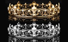 Whole Circle Gold Prom Accessories King Men039s Crown Round Imperial Tiara 2106165149732