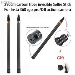 Insta360 X4 Görünmez Selfie Stick için Kullanılan selfie monopodlar Uzatılmış Evrensel Aksiyon Kameralarının Yüklenmesi İçin Karbon Görünmez Selfie Stick WX