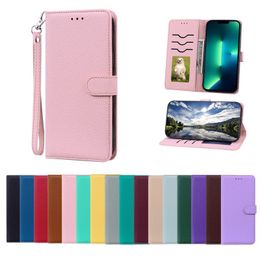 Suitable for iPhone 15, Apple 14 phone leather case, 13, 12, 11 lychee pattern full package card insert, flip cover, magnetic protective case