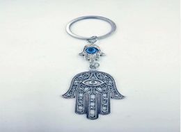Fashion Jewellery Angel Wings Evil Eye Hamsa Fatima hand Charm DIY KeychainSilver Tone Key Chain Keyring Fashion Pendant Jewelry 1921151