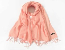 2019 luxury brand summer thin scarves for women shawls and wraps fashion solid female hijab stole pashmina cashmere foulard X07224402377