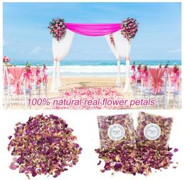 Decorative Flowers Wreaths Wedding Parties Confetti Dried Rose Petals Natural Flower Handmade Party Birthday Cake Decor DIY Vale4805356