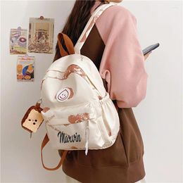 Backpack Personalized Customized For Women With A Smile And Versatile Minimalist Student Embroidered Name