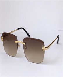 New fashion men design sunglasses small square frame 0148 metal animal rimless glasses modern vintage popular eyewear top quality 5321899
