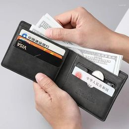 Wallets 2024 Wallet Men's Genuine PU Leather Male Short Zipper Simple Soft Light Money Clip Vintage Students