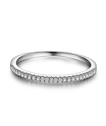 Charming Female ring Real 925 Sterling silver Pave 5A Cz Stone Statement wedding band rings for women Party Jewelry1026780