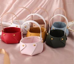 Gift Wrap Creative Leather Portable Candy Bag Birthday Baby Shower Party Box Basket Jewelry Packaging Wedding Pouch Handbags5650983