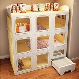 Cat Carriers Household Cages Litter Box Integrated Villa Indoor FenceCabinet Pet Supplies Cage House With Storage