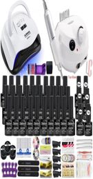 Nail Art Kits 90W Lamp Gift Set With 30 Colours Gel Polish Manicure Acrylic Kit High Quality 20W Drill Machine1424228