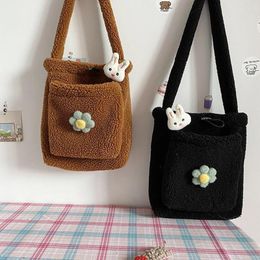 Bag Solid Plush Flower Designer Shoulder Large Capacity Handbags Totes Lady Luxury Animal Messenger Buckets 2024 Trend