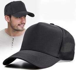 Big Head Man Large Size Mesh Baseball Hats For Men High Crown Outdoors Plus Size Sport Caps Dad Oversize Trucker Cap 6065cm 220227732662