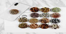 Universal Round Shape Leopard grip bracket and Expandable Cellphone Holder Stand Phone Holders with Retail Package by DHL3631261