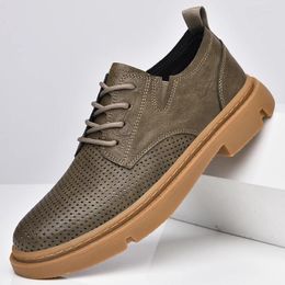 Casual Shoes Outdoor Safety Breathable Genuine Leather Work Handmade Oxford Lace Up Men Wear Resistant