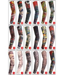 Unisex Elastic Nylon Temporary Fake Tattoo Sleeves Women Men Outdoor Sport Arm Protection Stockings 3D Art Designs6568488