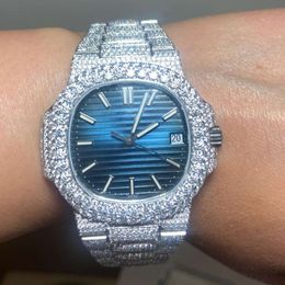 Brand New High Top Quality Lab Grown On Factory Price DEF Moissanite Diamond Iced Out Watch