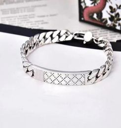 Charm Bracelets designer bracelet bangles mens luxury Jewellery ashion woman 925 Sterling Silver Men039s Rhombus Pattern and Wome4253082
