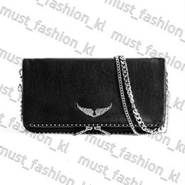Womens Pochette Zadig Your Wings Bag Tote Bag Handbag Zadig Voltaire Bag Shoulder Designer Bag Genuine Leather Luxury Bag Flip Crossbody Shoulder Bag 556