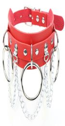 Fashion Sexy Choker Necklaces Goth Collar Chain Belt Necklace Pendant Pu leather Chocker Bondage Club Party Wedding Jewellery Gift5687655