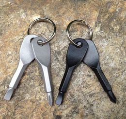 Multifunctional Pocket Tool Keychain Outdoor EDC Gear Keychains With Slotted Phillips Head Mini Screwdriver Set Key Rings8276707