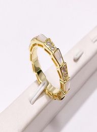 Fashion Shape Ring Diamonds Jewelry Rose Gold-color Bague Serpent Rings For Women Cute Party Jewelry7832540
