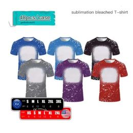 Party Sublimation Shirts Cotton Feel Thermal Transfer Blank Bleach Shirt Bleached Polyester T-Shirts L01 0430