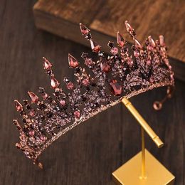 Tiaras Vintage Punk Baroque Luxury Crystal Crown Bride Tiara Fashion Queen Wedding Crown Headpiece Wedding Crown Hair Accessories