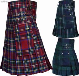 Skirts Mens Tatar Adhesive High Quality Scottish Utility Set Traditional Highland Mens Set XW