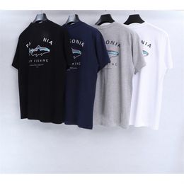Designer men's and women's T-shirt classic round neck short-sleeved shark letter print loose casual versatile clothes