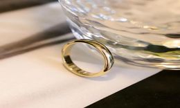 Never Fade Original Solid Stainless Steel Rings 18K Gold Gloss Rings For Women And Men Simple Couple Rings KR0509410659