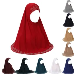 Ethnic Clothing Ramadan Muslim Women Overhead Hijab Pull On Instant Sacrf Prayer Turban Veil Islamic Amira Full Cover Femme Burqa Head Wrap