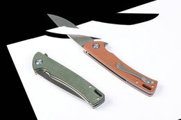 High Quality M7745 Flipper Folding Knife D2 Satin Blade Micarta Handle Ball Bearing Fast Open Folder EDC Pocket Knives Outdoor Camping Tools