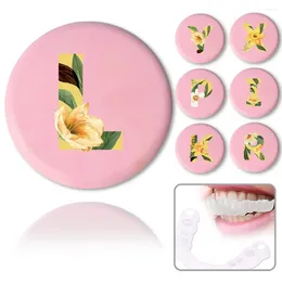 Storage Bottles 1Pcs Mouth Guard Box Holder Organizer Compact Retainer Aligner Case With Mirror For Daily Initial Name Floral 26 Letters