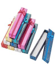 12pcs Cardboard Jewellery Gift Packaging Box Rectangle Necklace BowknotFlowers Cases With Sponge Jewellery Organiser Mixed Color8517742