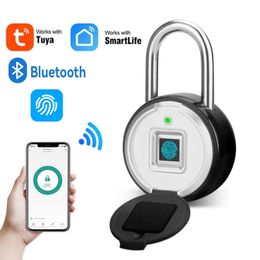 Tuya Smart Padlock Biometric Fingerprint Lock Waterproof Electronic Locks Smart Life APP Keyless Unlock Home Security Protection 240422