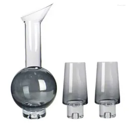 Decorative Figurines Simple Modern Smoked Grey Transparent Glass Wiare Ornaments Kettle Wine Model House Decoration