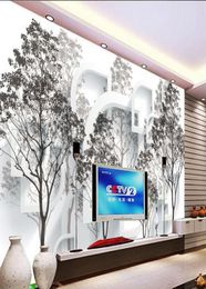 Wallpaper mural wallpaper 3D space tree woods wallpaper mural wall sticker wallpaper papel de parede201513379700866