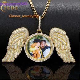Pass Diamond Tester Moissanite Big Wing Photo Pendant Custom Sterling Sier Picture Charm Necklace with Chain