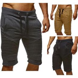 Men's Shorts Mens Joggers Pants Male Pleated Sweatpants Keen Length Streetwear Short Casual Ripped Hip Hop Man Clothes