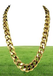 Heavy Mens 18k men chains necklaces gold filled Solid Cuban Curb Chain necklace N276 60CM 50cm244I4465364