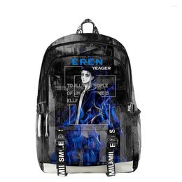 Backpack Harajuku Classic Cool School Bags Unisex Attack On Titan Travel Bag 3D Print Oxford Waterproof Notebook Shoulder Backpacks