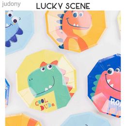 Disposable Plastic Tableware Disposable desktop software ocean dinosaur animal theme board birthday party supplies childrens day party supplies S00871 WX