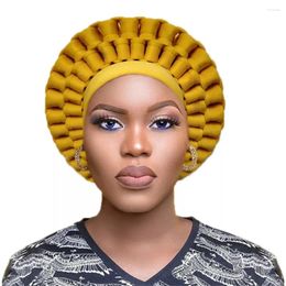 Ethnic Clothing African Turban Cap Braided Head Wraps Already Made Auto Geles Headtie Nigerian Female Ready To Wear Hair Bonnet Muslim