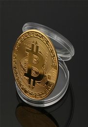 Gold Plated Coin Collectible Gift Casascius Bit BTC Art Collection Physical Commemorative Coins4786823